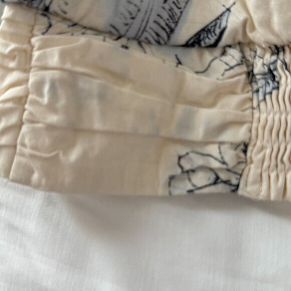 EXPRESS floral banded bottom blouse shirt top ,poplin cotton - Picture 10 of 12